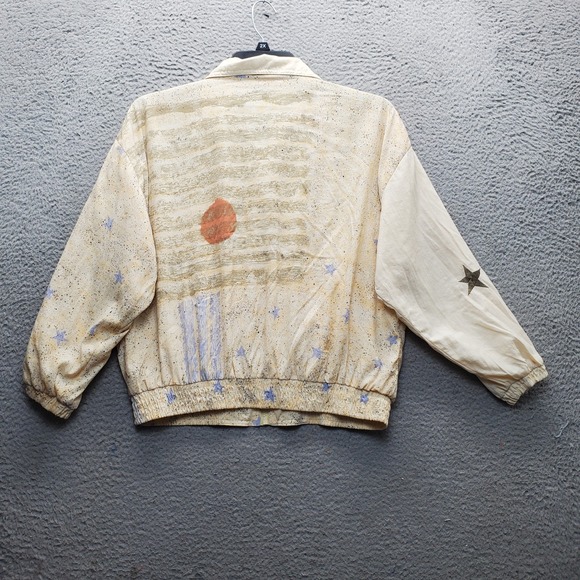 Vintage IXSPA Golf Jacket Women S Multi Performance Star Paint Splatter Full Zip - Picture 2 of 10